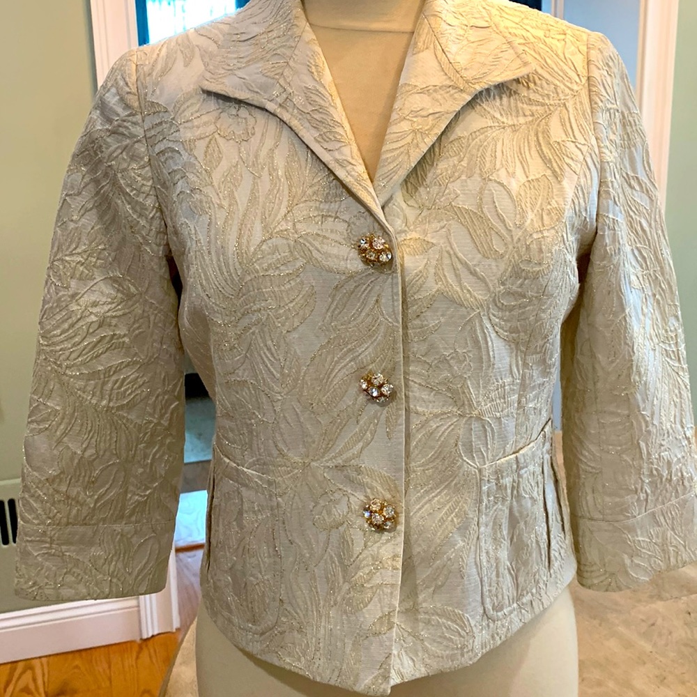 Cream and Gold Brocade Jacket